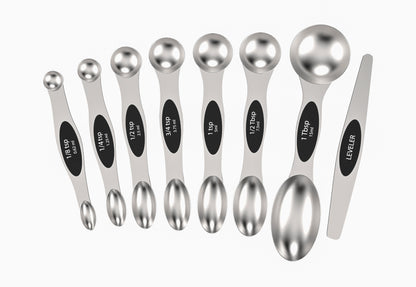 Silver Magnet Measuring Spoon Set Silver / Brass Gold