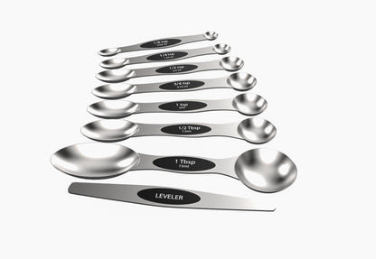 Silver Magnet Measuring Spoon Set Silver / Brass Gold